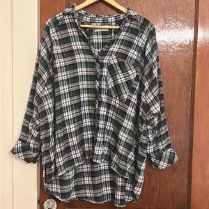 Urban Outfitters Oversized Green Plaid Button Down
